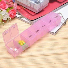 GIVBRO 7 giorni settimanali pillole organizzatore medicinali compartimenti vitaminici kit da viaggio pillola scatola organizzatore pillole, 1 pz (rosa)