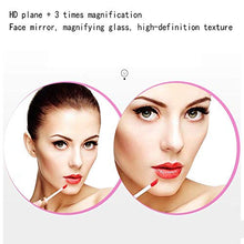 Specchio Specchio per Il Trucco bifacciale Portatile con Specchio per Il Trucco Illuminato Naturale, ingrandimento 1x / 3X per Specchio da Trucco da appoggio per Bagno o Camera da Letto