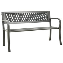 vidaXL Panchina da Giardino con Braccioli Curvati Elegante Robusta Classica Panca Arredi da Esterno Sedute 125 cm Nera in Acciaio