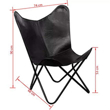 Sedia da giardino pieghevole in vera pelle, con struttura in ferro verniciato a polvere, per pesca, picnic, campeggio, esterni, 74 x 66 x 90 cm, colore: nero