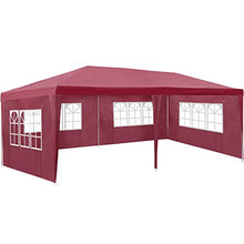 TecTake 800382 - Gazebo da Giardino 3x6 m, 5 Elementi Laterali Rimovibili, per Eventi Cerimonie Giardino - Disponibile in Diversi Colori (Rosso | No. 402305)