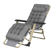 AI LI WEI SHUAIIJUAN Sedia per Il Tempo Libero Domestico - Sedie a Sdraio Pieghevole Reclining Sdraio da Giardino reclinabile con Grey Cuscino Patio, Veranda, Spiaggia, Piscina, Giardino