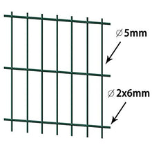vidaXL Set 7 Pannelli di Recinzione 2D Giardino con Pali 2008x1830 mm 14 m Verde