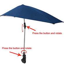Blusea Ombrellone Parasole Pieghevole Portatile, Ombrellone da Spiaggia Bicicletta Estivo Ombrello con Morsetto Universale Rotazione di 360 ° Regolabile Ombrellone per Pesca Passeggino Sedia Spiaggia