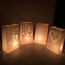 ARTFFEL Vola 20Pcs Candela Paper Bag Senza Fiamma Tealights Scavato Borsa luminare for Matrimoni Festa San Valentino di Compleanno di Capodanno, 10 Luna Stelle Modello + 10 Sun Modello .Compleanno