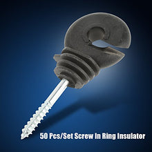 Isolatore ad Anello a Vite, 50 Pezzi/Set Isolatori ad Anello a Vite Neri Accessori per recinti elettrici per palo in Legno