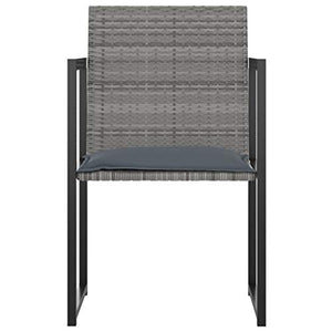 FAMIROSA Set da Pranzo da Giardino 9 pz con Cuscini in Polyrattan Grigio-3119