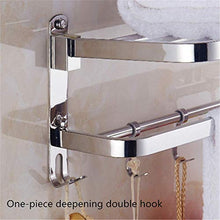 Mensola doccia, portasciugamani da bagno, portasciugamani pieghevole a doppia parete multifunzione in acciaio inox con ganci impermeabile e antiruggine adatto per bagno cucina