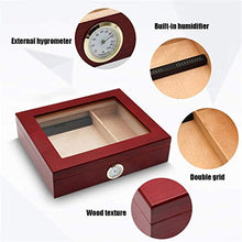 TGhosts Cigar Humidor, Cigar Humidor a Mano in Legno Cigar Box Desktop Humidor con igrometro e umidificatore, Cedar divisore