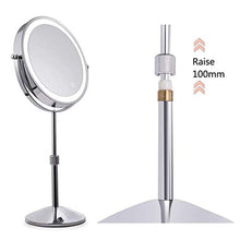 Specchio per Il Trucco Illuminato su Due Lati, Specchio cosmetico da Tavolo ingrandimento 1X 7X con Luce Naturale dimmerabile a 27 LED
