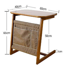 FGDSA Struttura del Comodino del Divano in bambù, Tavolo Portatile per Laptop con Custodia in Tessuto Non Tessuto, Comodino Senza Spazio