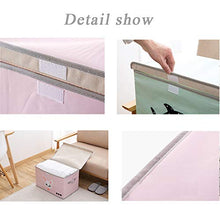 WANCR Pieghevole Scatola portaoggetti con Coperchio cubi Giocattolo per Bambini, Finitura Box Vestiti Coperta Cassette in Organizer per Camera da Letto Armadio Contenitore Green Lion