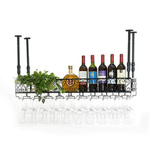 Lefuyan Home Kitchen Ajustable Vino Vetro Rack, Porta Calici da Sottopensile Metallo con Sistema di Asciugatura ad Aria 80x25cm,Nero