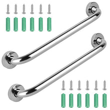 2pcs Maniglione da Bagno in Acciaio Inox, Barra di Sostegno per Bagno in Acciaio Inox,Maniglia da Parete per Vasca,Corrimano Antiscivolo di Sostegno per Anziani, Disabili, 30 cm