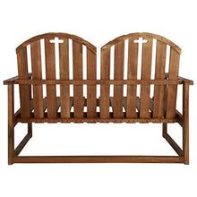 MK Palace - Panca da giardino a due posti, in legno di acacia massiccio scuro, resistente con design a olio fine