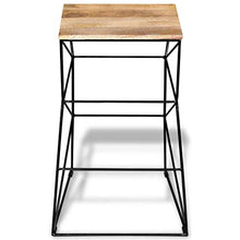 Sgabello da Bar Sedia Sedia da Cucina Sedia da Pranzo Marrone e Nero Stile Industriale Naturale 50 x 46 x 76 cm