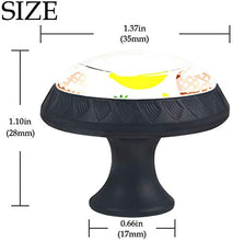 Ananas E Banane Su Sfondo Bianco Pomelli per Porta Set di 4 Pomelli per Mobili Manopole per Cassetti Cucina Armadio Vetro