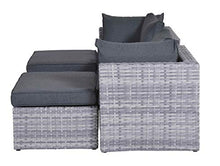 XONE Set Giardino Malindi 2 posti | Salotto Lounge 2 poltrone ad Angolo + 2 poggiapiedi + 1 Comodino | Mobili da Esterno arredo MODULABILE