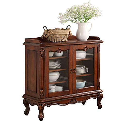 QiHaoHeji Credenze Buffet Mobile con cassetti Armadio Cucina Lungo Credenza Soggiorno Ingresso Porta della Camera Cassettiera con 2 Porte (Color : Brown, Size : 95x40x95cm)