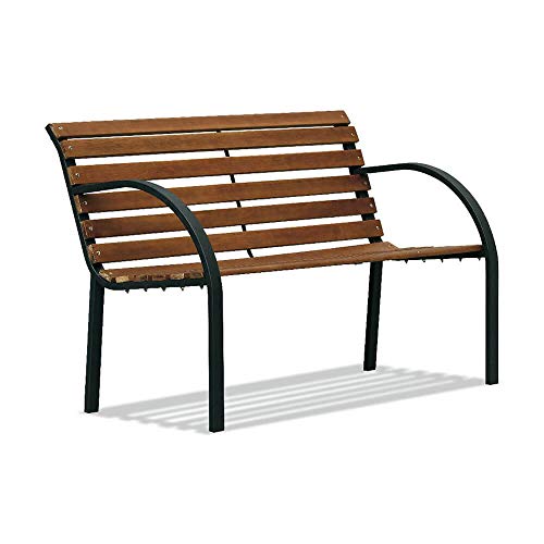 ranieri Panchina da Giardino 2 Posti in Acciaio e Legno