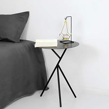 TONG HXF- Tavolino da caffè in Metallo Diametro 45 * H58cm mobili arredati Soggiorno Balcone casa e Ufficio Tavolo Durevole (Color : Black, Size : Diameter 45*H58cm)