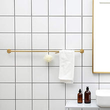 OLDJTK Porta Asciugamani a Parete 49,5 cm a Parete in Barra portasciugamani Accessorio for Bagno Quadrato in Ottone Cromato