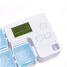 Healifty Portapillole portatile 3 scomparti Portapillole con promemoria di allarme Portapillole da viaggio portatile Portapillole con timer digitale senza batteria (azzurro)