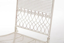 Mendler Sedia Pieghevole Stile Romantico CP335 50x41x91cm Ferro Avorio
