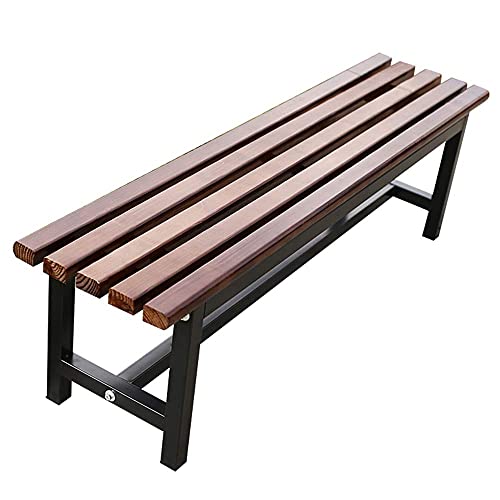 GaoF Panchina da Giardino con terrazza Panchine da Esterno per Il Tempo Libero, panchine da Cortile in ghisa Resistente alle intemperie e Legno massello, panchina da Giardino Decorativa 2-4