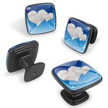 Nuvola bianca a forma di cuore Pomelli per Porta Set di 4 Pomelli per Mobili Manopole per Cassetti Cucina Armadio Vetro