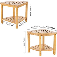 QWET Sgabello da Bagno in bambù, Salva Spazio per Organizzare Sgabello per Bambini in Legno, Adatto per Bagno, Passaggio D'Ingresso, Balcone, con Tappetino,15.7 * 15.7 * 16.9inch