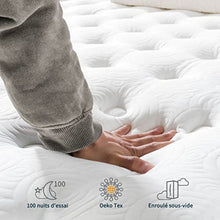 Vesgantti Materasso Una Piazza E Mezza 120x190, Alto 26 cm, Materasso a Molle insacchettate e Memory Foam Ergonomico a 7 zone Schiuma Traspirante Ibrido con 2cm Topper, Morbido, Bianco