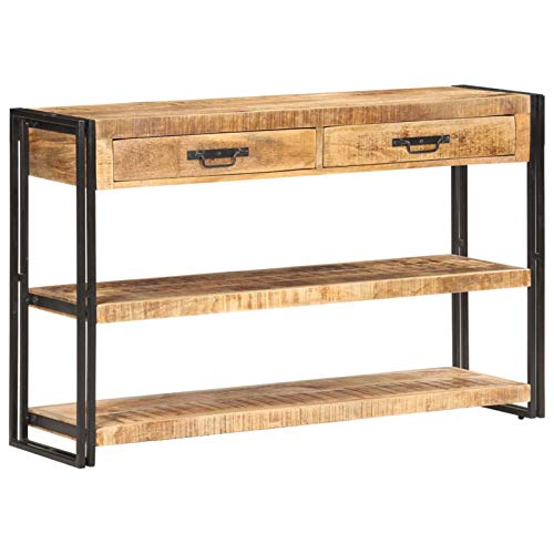 Tidyard Credenza 120x30x75 cm in Legno Massello di Mango Grezzo
