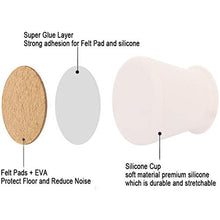 Breale - Set di 8 protezioni per gambe in silicone per sedie e sedie, antiscivolo, antiscivolo, con cuscinetti in feltro per la riduzione del rumore