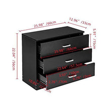 XUFAN Tavolo da Comodino Comodino a 3 cassetti a 3 cassetti in Legno Nero comodini (Color : A)