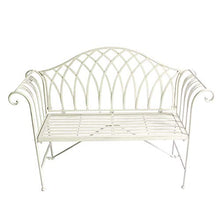 GaoF Panca da Giardino per terrazza panchina in Metallo per Esterni, Panca a Due posti per Il Tempo Libero con Schienale e braccioli, Sedile per Veranda da Cortile con Struttura in ghisa, mobili da