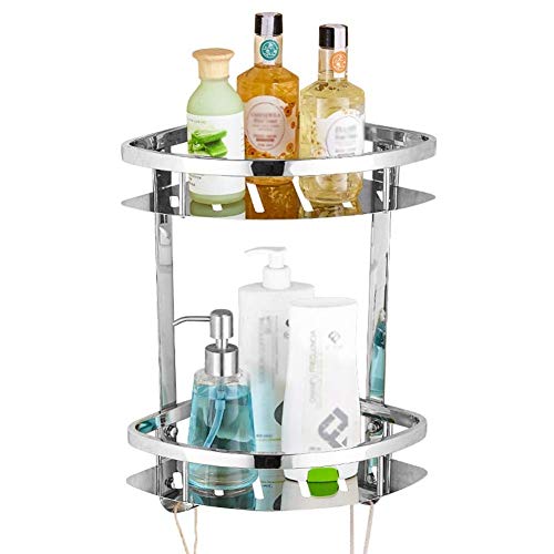 NHLBD Mensola da Bagno, mensola portaoggetti - 2nd Floor, Doccia cremagliera d'angolo, Parete Doccia Hanging Bagagli Mensola Rettangolare Caddy for Cucina Bagno partizione