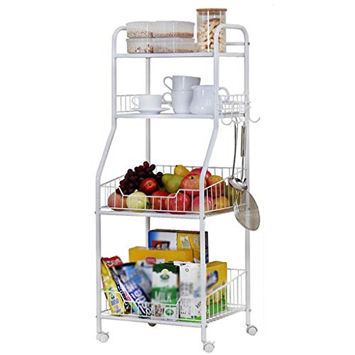 &ripiano di stoccaggio Scaffalature Unità multifunzione Casa Soggiorno Camera da letto Protezione ambientale a pavimento Mobile carrello per ripiano bianco Scaffale di finitura