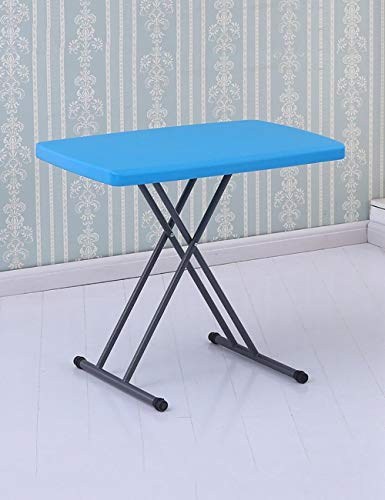 HUYP Household Pieghevole Tavolo Tavoli da Pranzo Tavolo di Studio Computer da tavola tavoli all'aperto Picnic con Altezza Regolabile (Color : Blue, Size : W*H:50 * 76cm)