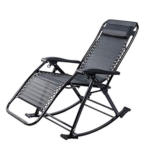 Lounge chair Sedie a gravità Zero, Giardino Patio Esterno Lettini Prendisole Pieghevoli Sedie Sdraio Sedie a Sdraio con Cuscino Resistente alle intemperie,Black