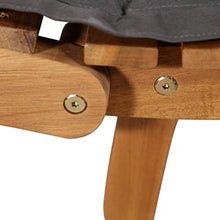 vidaXL Legno Massello Acacia Lettino Prendisole con Cuscino Rustico Pieghevole Robusto Elegante Ergonomico Sedia a Sdraio Relax Giardino Grigio Scuro