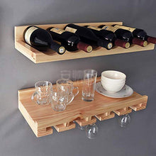 Splendidamente Doppio ripiano per Bottiglie, Scarpe da Ginnastica per Vino in Legno in Stile Europeo, portabottiglie con Bordo a Parete, portabicchieri per Tazze capovolte, Bar Decorativo da Cucina a