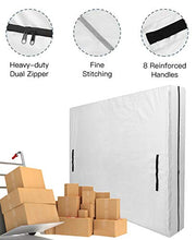Nuovoware Custodia per Materasso Matrimoniale 203x193 cm / 80 x 76 Pollici con 8 Maniglie Resistente e Cerniera per Spostamento e Stoccaggio Copertura Riutilizzabile Protezione per Materasso, Argento