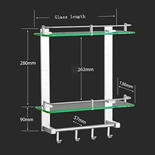 GDFEH Scaffale per Doccia Scaffale in Vetro temperato Scaffale per Il Bagno Bracket cosmetico Scaffale in Vetro temperato (Size : 30cm/11.8'')