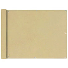 Tidyard Paravento da Balcone in Tessuto Oxford,Protezione UV,Impermeabile,con Occhielli 90x600 cm Beige