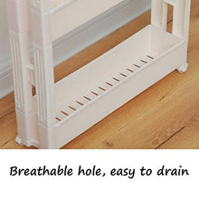 &ripiano di stoccaggio 3-Tier Cucina Trolley Carrello Slim rotolamento rack di stoccaggio Carrello con ruote Casa Prodotti di bellezza Prodotti Bagno dell'organizzatore del supporto di archiviazione S
