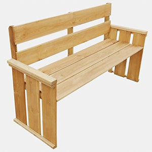 SHENGFENG Panca da giardino, in legno di pino, panca per sedersi, panca esterna, 160 x 55 x 89 cm