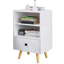 XUSHEN-HU comodino da comodino in stile retrò con 1 cassetto, cassetto, comodino moderno con cassetto, colore bianco, dimensioni: 40 x 30 x 61,2 cm