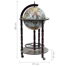vidaXL Legno di Eucalipto Minibar a Forma di Globo con Supporto Elegante Robusto Moderno Cantinetta Portabottiglie Bicchieri da Tavola Blu