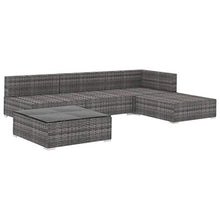 vidaXL Set Divani da Giardino 5 pz con Cuscini Foderati Lavabili Modulare Leggero Elegante Arredi da Esterno in Polyrattan Grigio Telaio in Acciaio